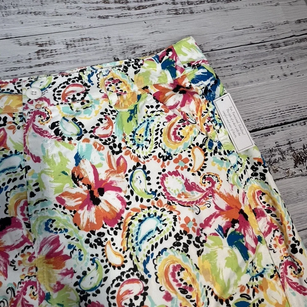 Christopher & Banks Multicolor Floral Paisley Skort